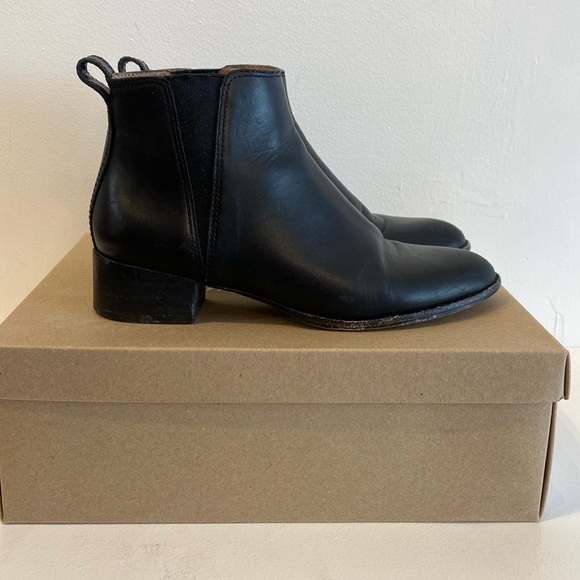 MADEWELL Carina Black Leather Ankle Boot Size 6 - Picture 2 of 10